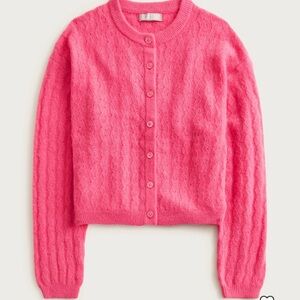 J. Crew Supersoft Pointelle Bubble-hem Cardigan